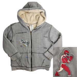 Disney Store Vintage Power Rangers Hooded Fleece Lined Jacket M 7/8